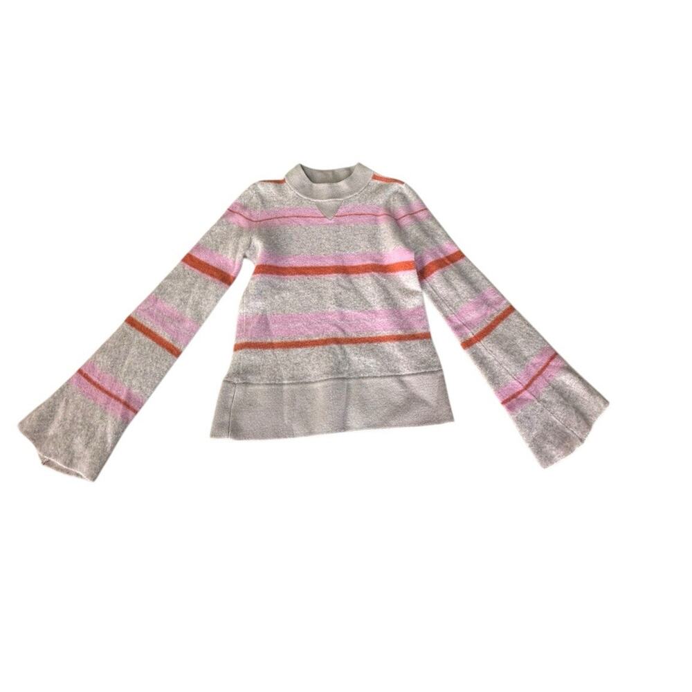 Anthropologie Maeve Penelope Sz XS Lambswool Sweater Pink Beige